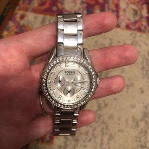 Women’s silver fossil watch